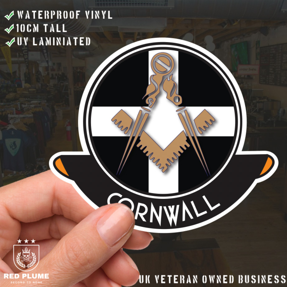 Cornwall Masonic Car Sticker | UV Laminated - Picture 1 of 4