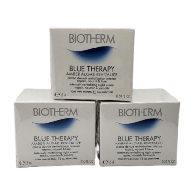 Biotherm Blue Therapy Amber Algae Revitalize Night Cream, All Skin Types 15ml x3