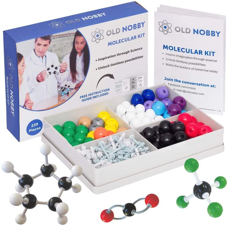 Organic Chemistry Model Kit (239 Pc) - Molecular Models Kit with Atoms, Bonds, I