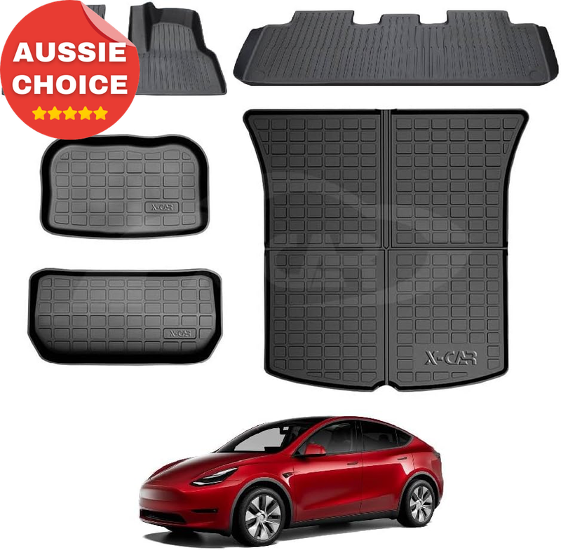 Tesla Model Y 2022-2025 Floor Mats 6 Pcs Set Cargo Car Liners Accessories