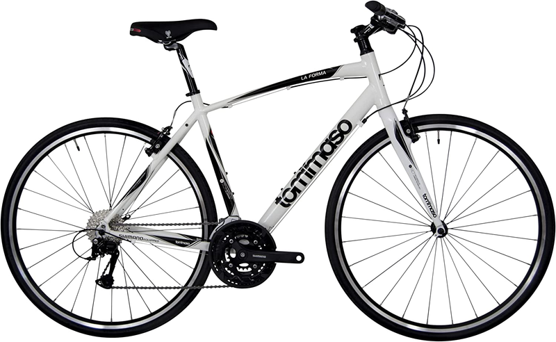 La Forma Lightweight Comfortable Hybrid Bikes, Fitness Commuter Bike, Black, Whi