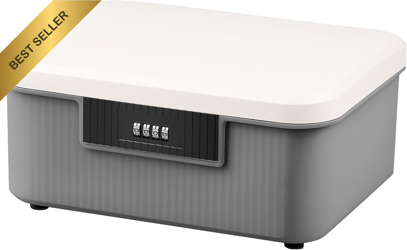 Lockable Storage Box Medicine Organizer File Document Container with Tray