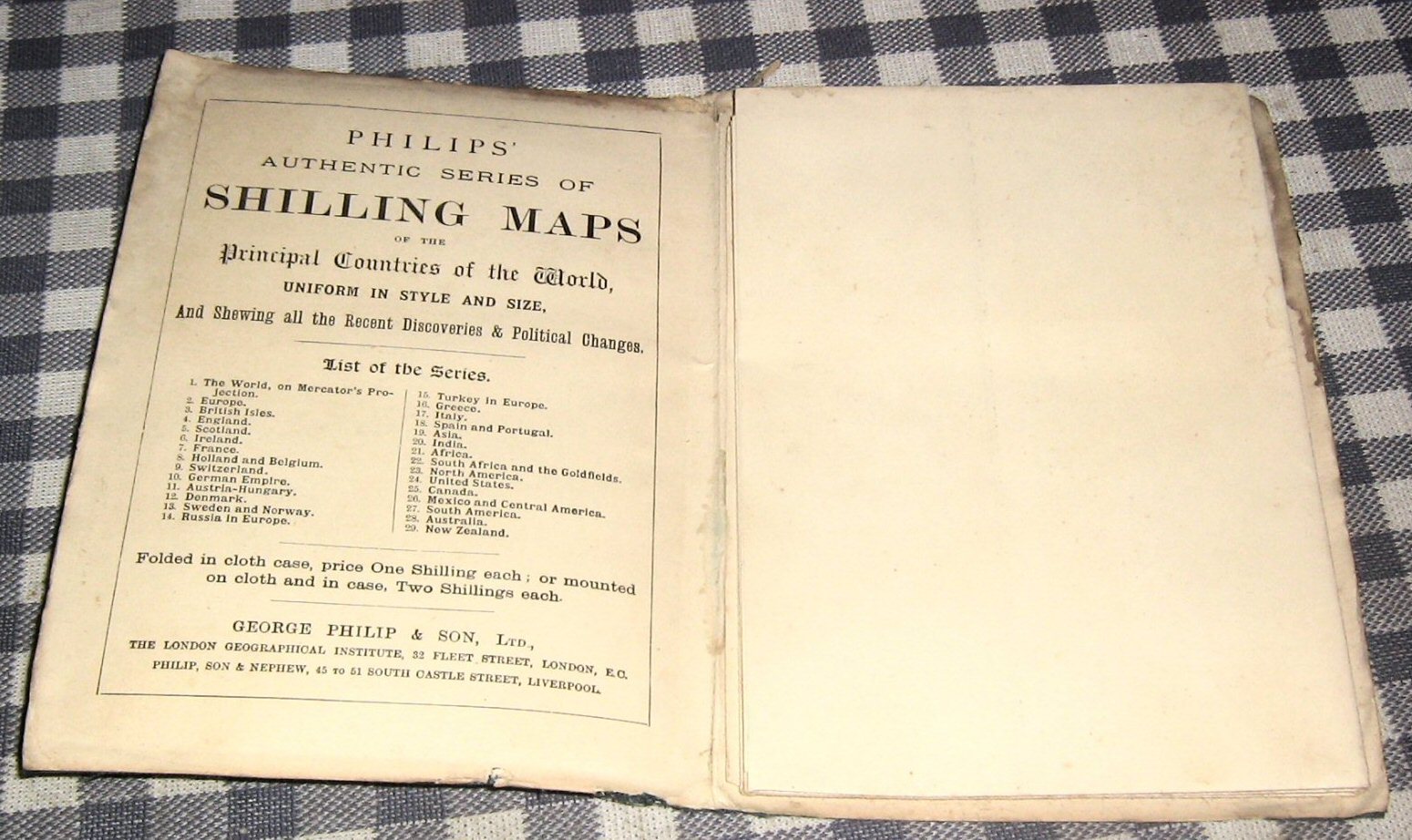 Circa 1900 George Philip's Pocket Authentic Shilling Map of Asia,27