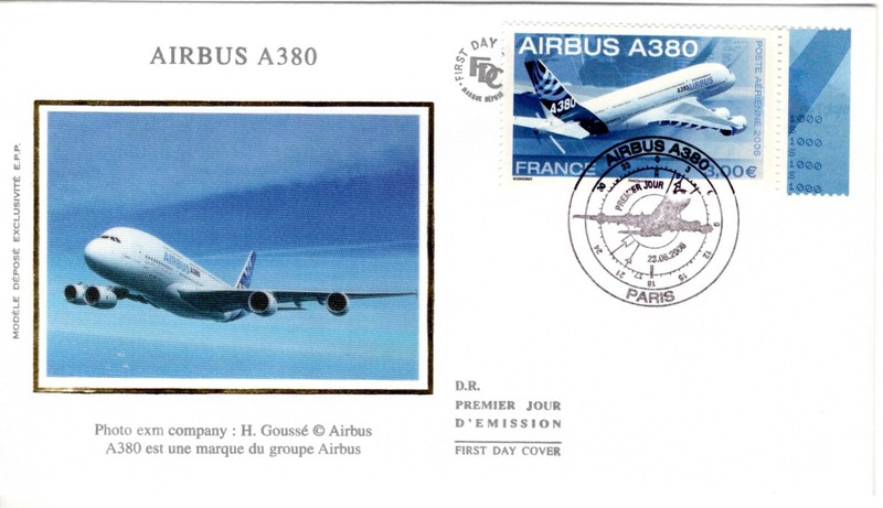 Pa69+Fdc Enveloppe 1erjour  Sur  Soie   Airbus  380