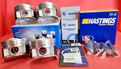 YCP B16B B18C 81.5mm JDM High Comp. Pistons + Rings + Bearings Acura GSR Type R 