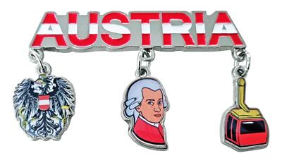 Kühlschrank Magnet Charms Austria Österreich Mozart Gondel Souvenir Deko