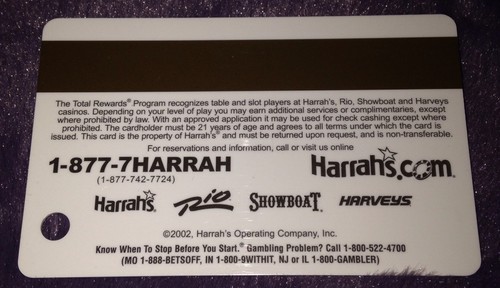 HARRAH'S CASINO TOTAL REWARDS PLATINUM PLAYERS CLUB SLOT CARD COLLECTIBLE