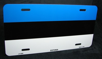 ESTONIAN ESTONIA FLAG METAL CAR NOVELTY LICENSE PLATE AUTO TAG