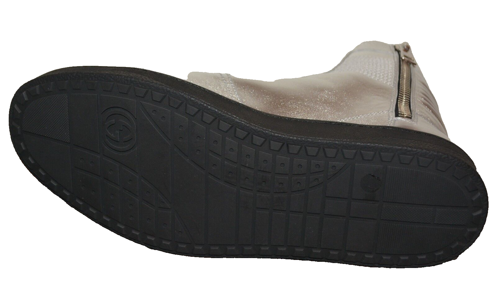 Pre-owned Gucci Mens Hitop Leather Silver Metallic Sneakers Us 9 Eu 42.5