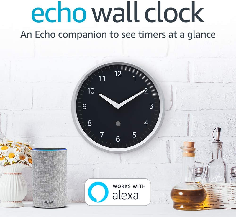 Echo Wall Clock See Timers at a Glance Requires Compatible Echo Device