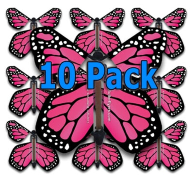 Pink Monarch Flying Butterfly (10 Pack)