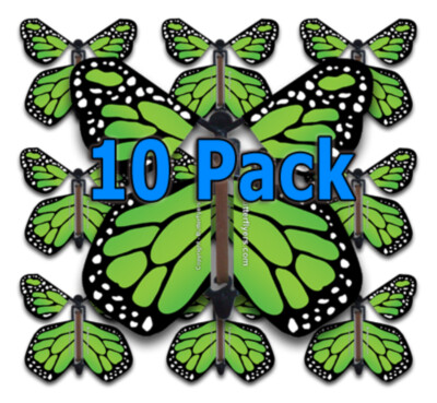Green Monarch Flying Butterfly (10 Pack)