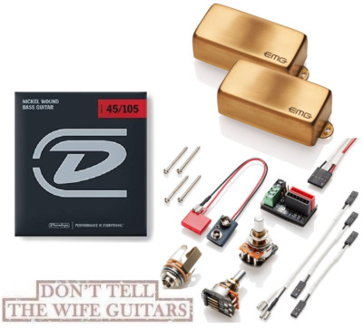 EMG Les Claypool Pachyderm LC PA Brushed Gold Active Set P Bass Set ( STRINGS )
