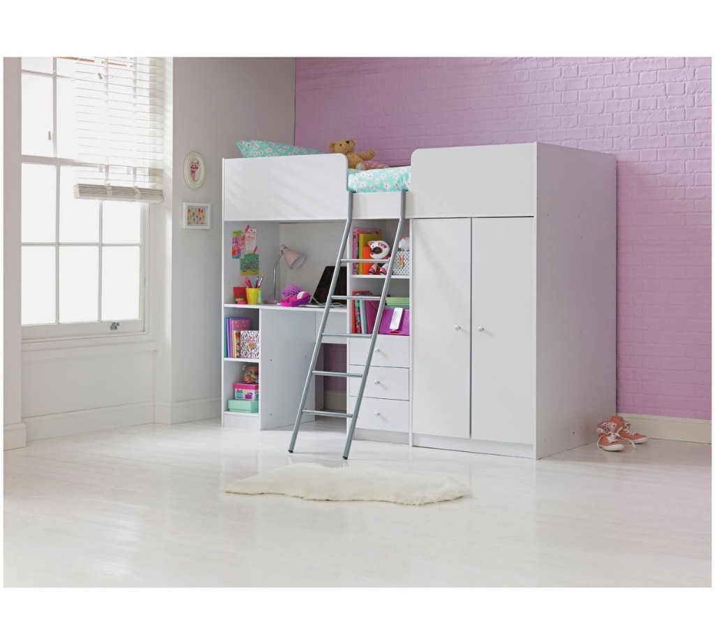 HOME Ohio Single High Sleeper Bed Frame White from Argos Bunk Bed