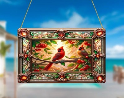 cardinal sun-catcher Acrylic  8x12 Approximately