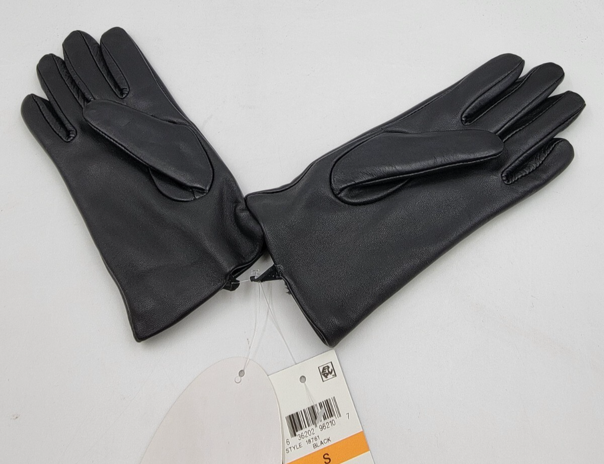 Charter Club Imitation-Pearl & Leather Touch Gloves Women's S Black - Picture 2 of 13