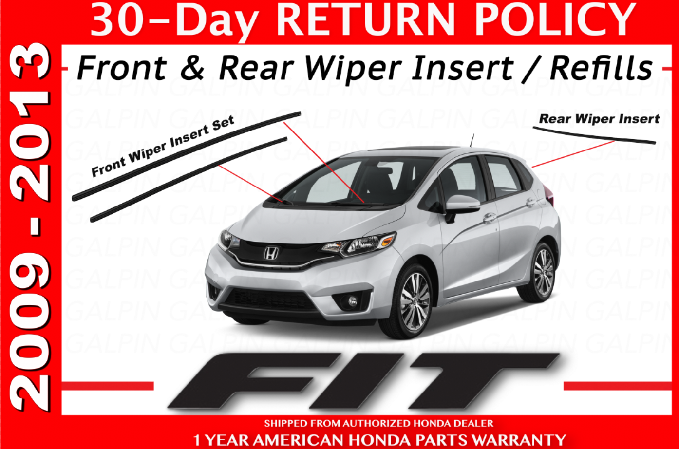 NEW GENUINE HONDA FIT WIPER REFILL INSERT SET 2009 TO 2013