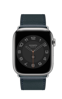 Apple Watch Herm s band 45mm Noir Swift Leather Attelage Single