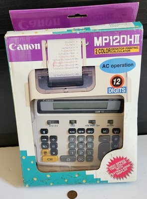 RARE Canon 2-Color Desktop Printing Calculator MP12DHII - NEW OPEN BOX