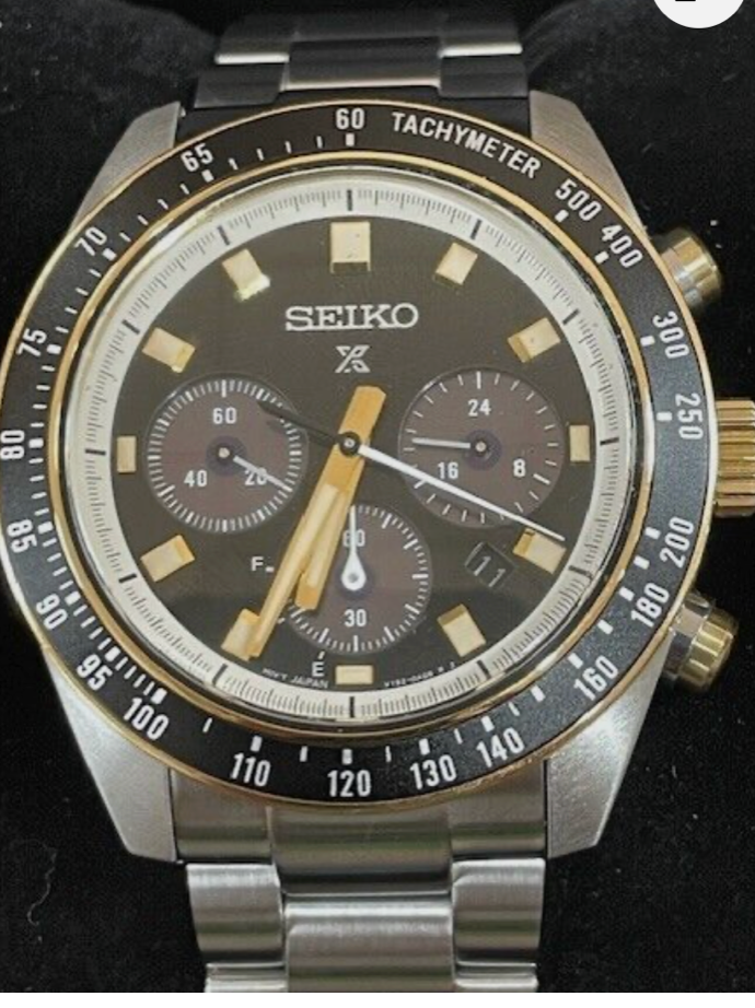 Pre-owned Seiko Ssc941 Prospex Two Tone Speedtimer Solar Chronograph Watch 100m Box & Tags
