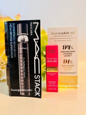 MAC MacStack Mascara Black 2.1 ml Sample Size & Grande Lash MD 0.7 ml Lash Serum