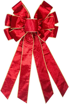 Hying Large Christmas Bow for Wreath, Red Velvet Bows for Front Door Wall Fence