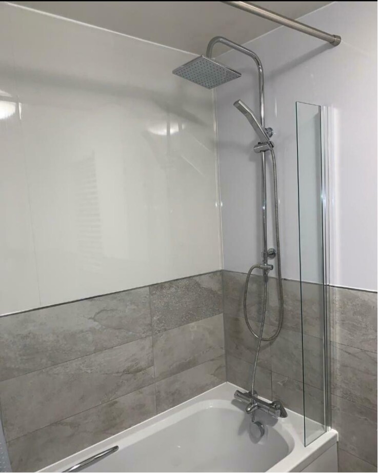 2 brand new boxed Gloss White Cladding Modern PVC Panels Shower Wet