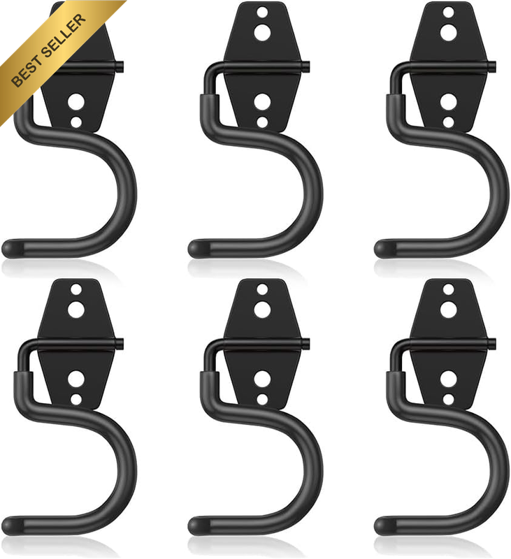 6 Pack Metal Garage Hooks, Heavy Duty S Hooks Tool Hangers for Garage Wall, Shed