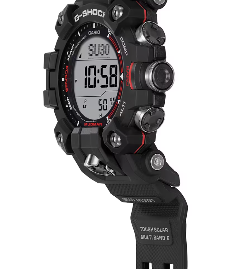 Pre-owned G-shock Casio  Master Of G-land Triple Sensor Black Watch Gw9500-1