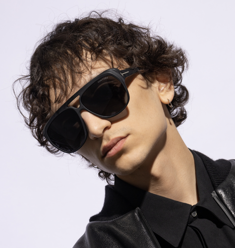 Pre-owned Tom Ford Ft1103-02a-61 Matte Black Sunglasses In Gray