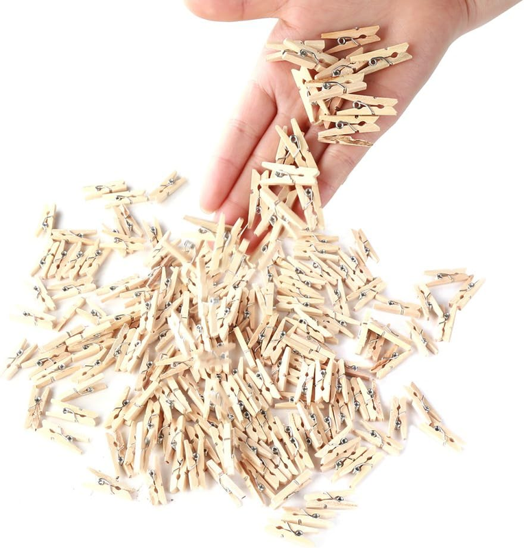 Sturdy 1 Inch Mini Wooden Craft Clothespins 100pcs