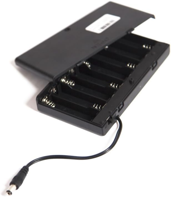 12V Power 8 AA Battery Holder Case with 2.1Mm X 5.5Mm DC Plug and On/Off Switch