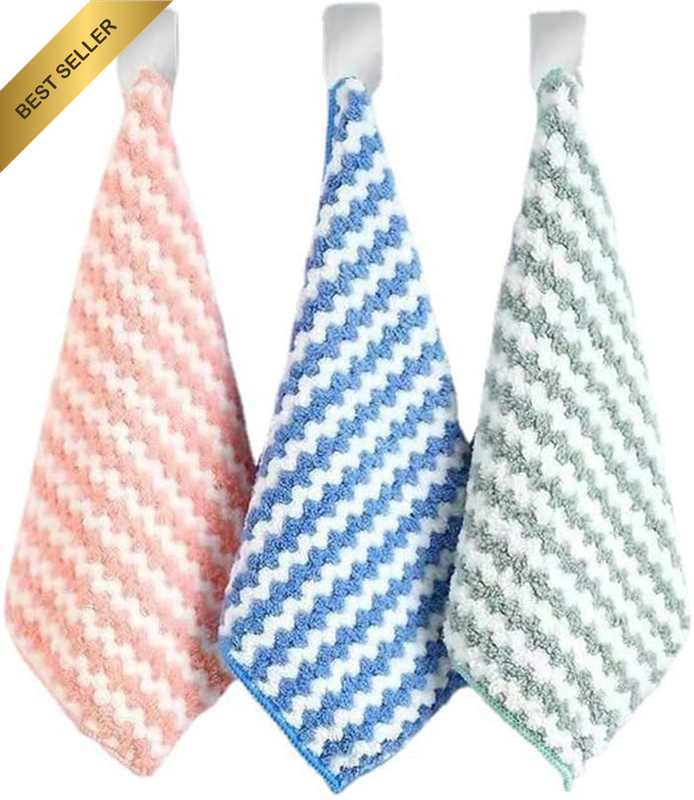 5X Microfibre Cleaning Cloth Microfiber Dish Car Glass Kitchen Towel Washing Rag