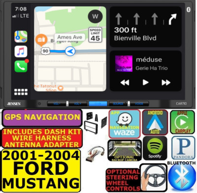 2001-04 FORD MUSTANG NAV BLUETOOTH APPLE CARPLAY ANDROID AUTO CAR RADIO STEREO
