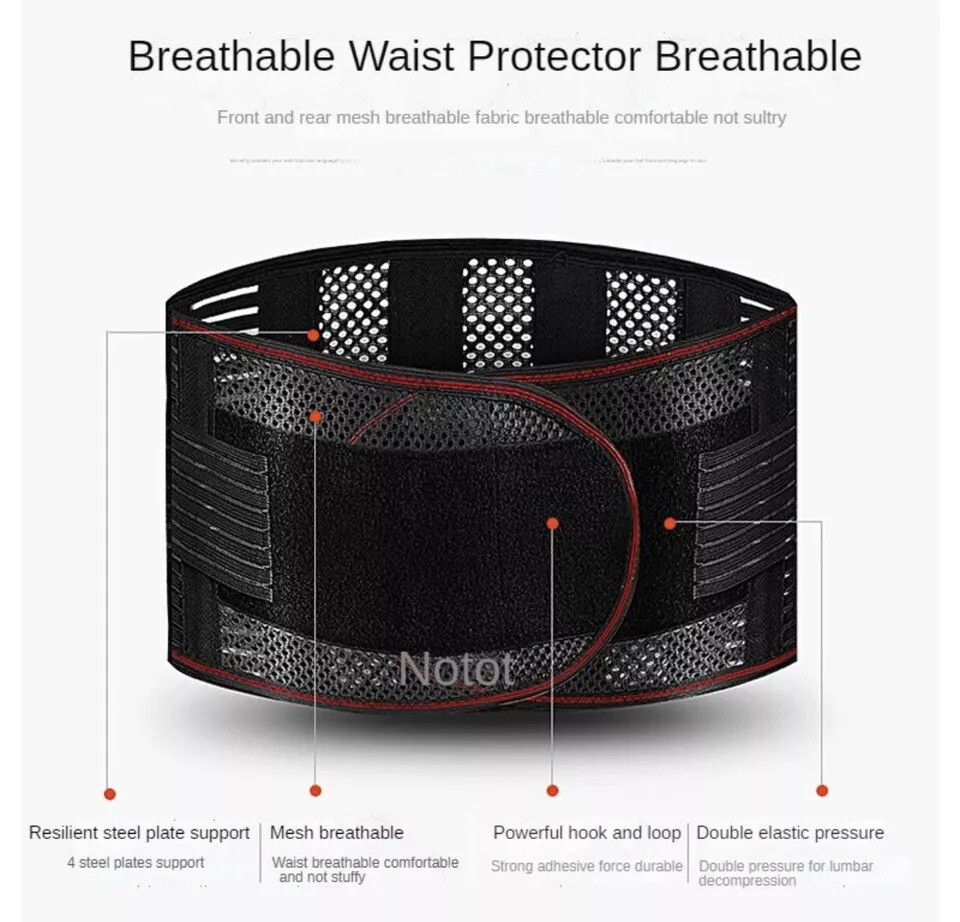 Adjustable Lower Back Brace Lumbar Support Waist Belt For Men Women Pain Relief