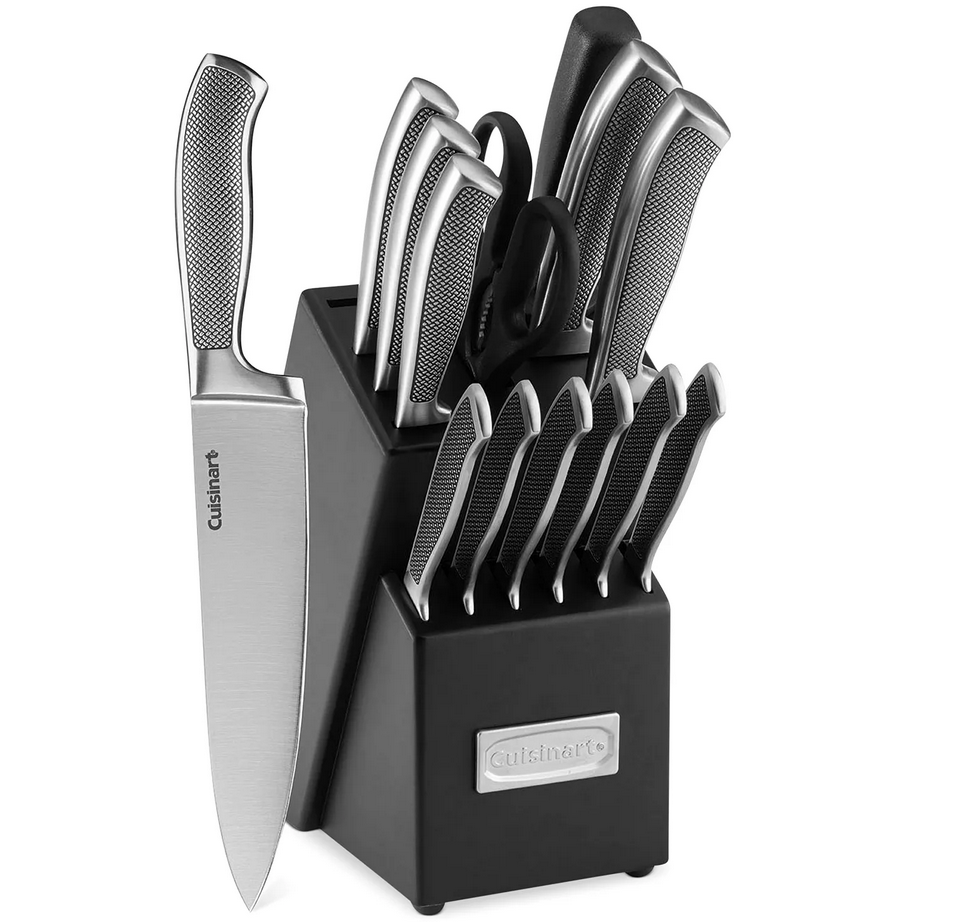 Cuisinart Graphix Collection 15-Piece Stainless Steel Cutlery Knife Block Set