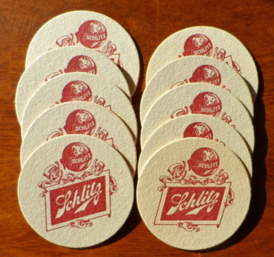 (10) VINTAGE UNUSED SCHLITZ BEER COASTERS BC-10