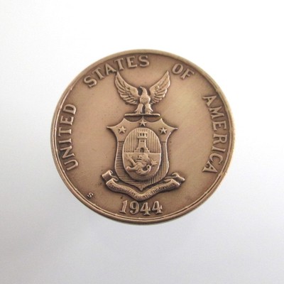 USA Coin Cuff Links - 1944 Eagle & Shield Bronze Repurposed Vintage WWII Coins