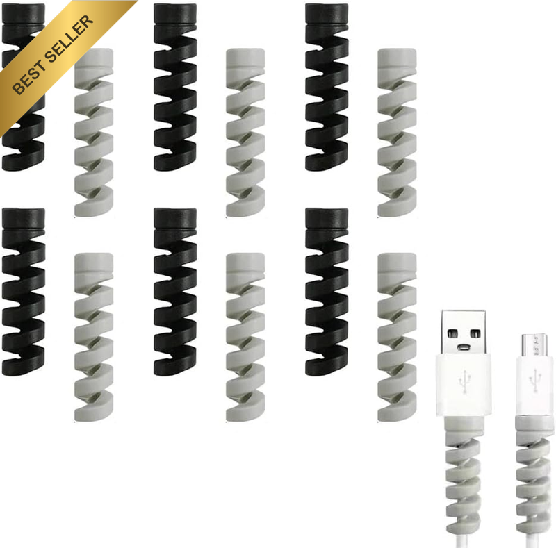 12 Pcs Flexible Spiral Charger Cable Protectors, Cable Protector, Wire and Charg