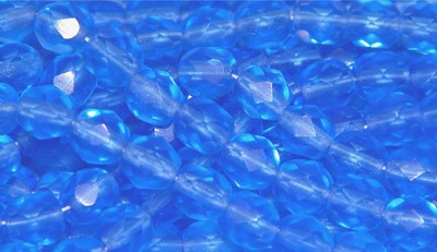 600 Pcs WHOLESALE 10mm CZECH GLASS FIRE POLISHED BEADS -  SAPPHIRE