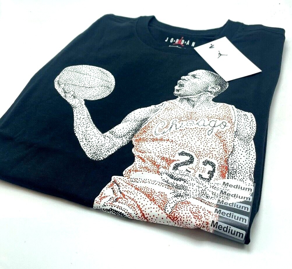 NEW* Men's NIKE AIR JORDAN DOT GRAPHIC SHORT SLEEVE BLACK