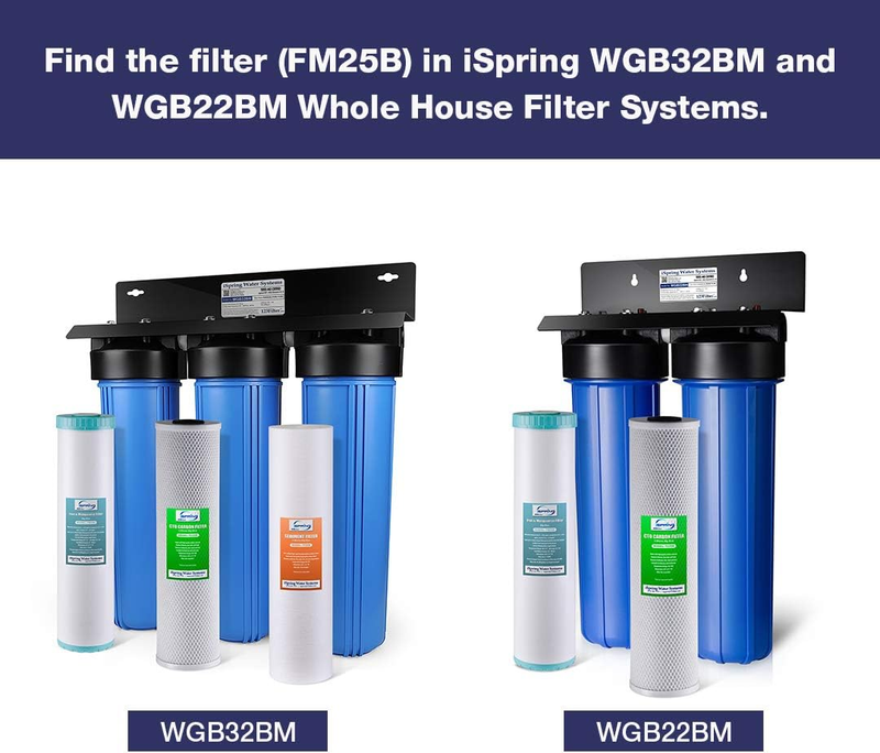 FM25B Iron Manganese Reducing Whole House Water Filter Replacement Cartridge, 4.