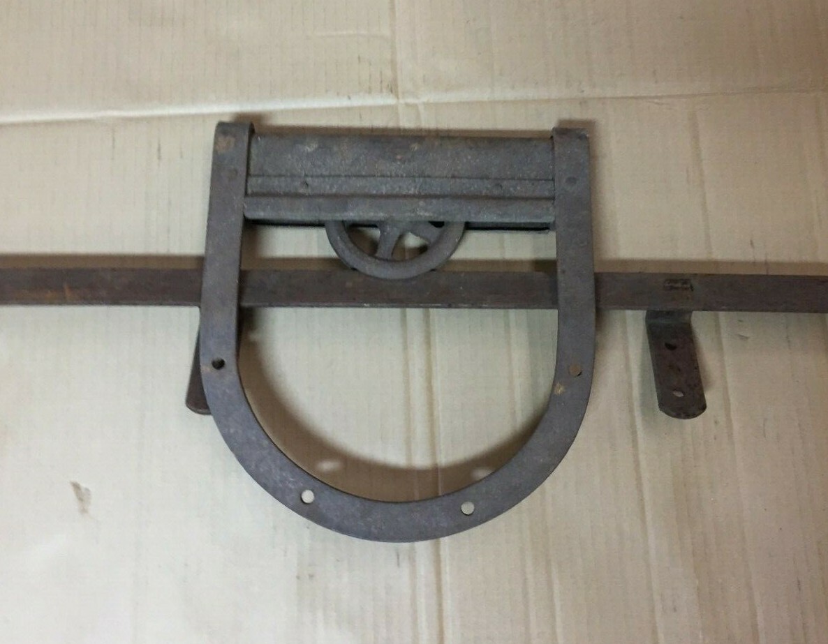 Antique  Barn Door Slider Horseshoe Roller 8' Track Vintage Old 321-19C