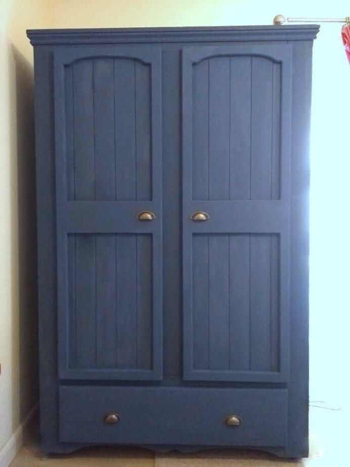 Westcote Blue Double Solid Pine Wardrobe In Camberwell
