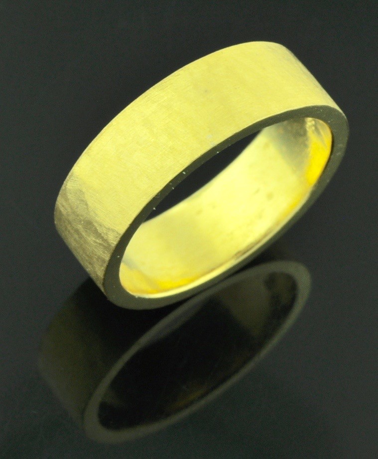 Pre-owned Luckyfinejewelry 24k Solid Yellow Gold Band Ring Hammer Hammered Design 7.50 Gram Handmade