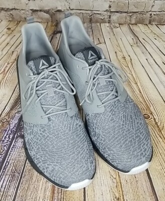 Reebok Print Run 3.0 Running Shoes Sneakers Tin Grey Coal White Mens Size 11.5