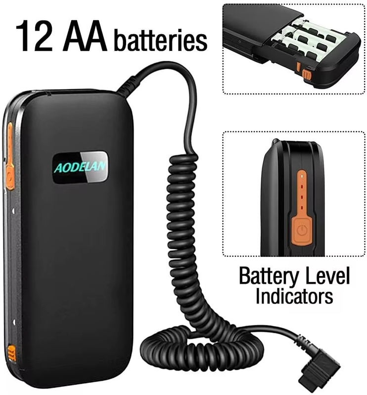 AODELAN External Flash Battery Pack Battery Power Bank for EL-1, 600EX II-RT, 6