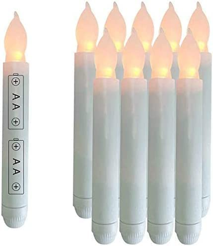 12pcs LED Flameless Taper Candles with 6H Automatic Timer 0.