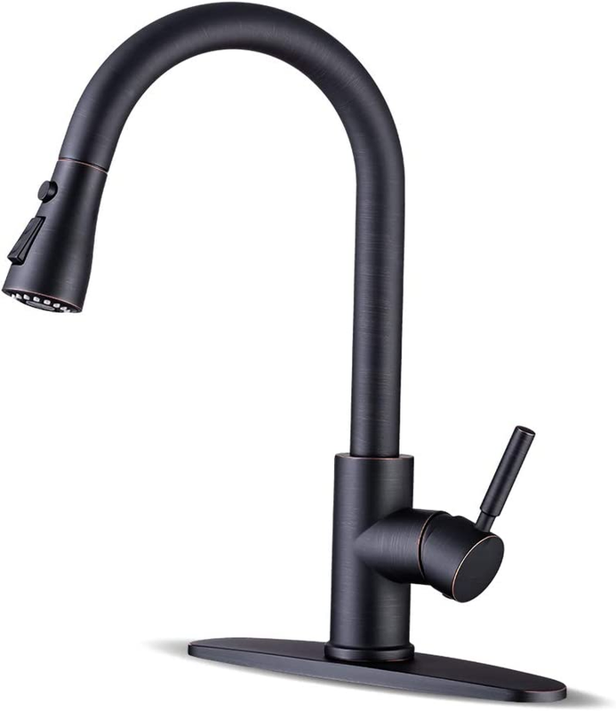 With Pull Down Sprayer, Farmhouse Kitchen Faucet Oil Rubbed