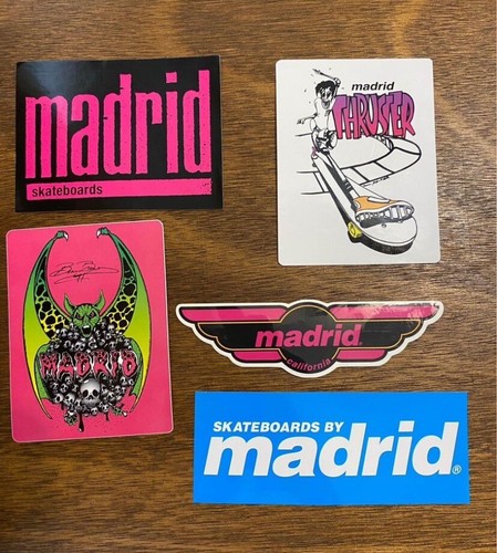 Madrid Skateboard Vinyl Stickers 5pcs New